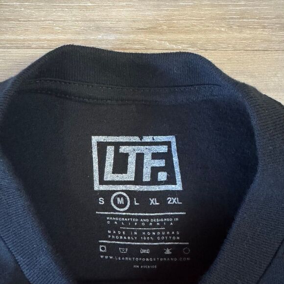 LTF Learn To Forget All Bite No Bark Since 89 Black Shirt Size Medium Streetwear - Picture 2 of 3